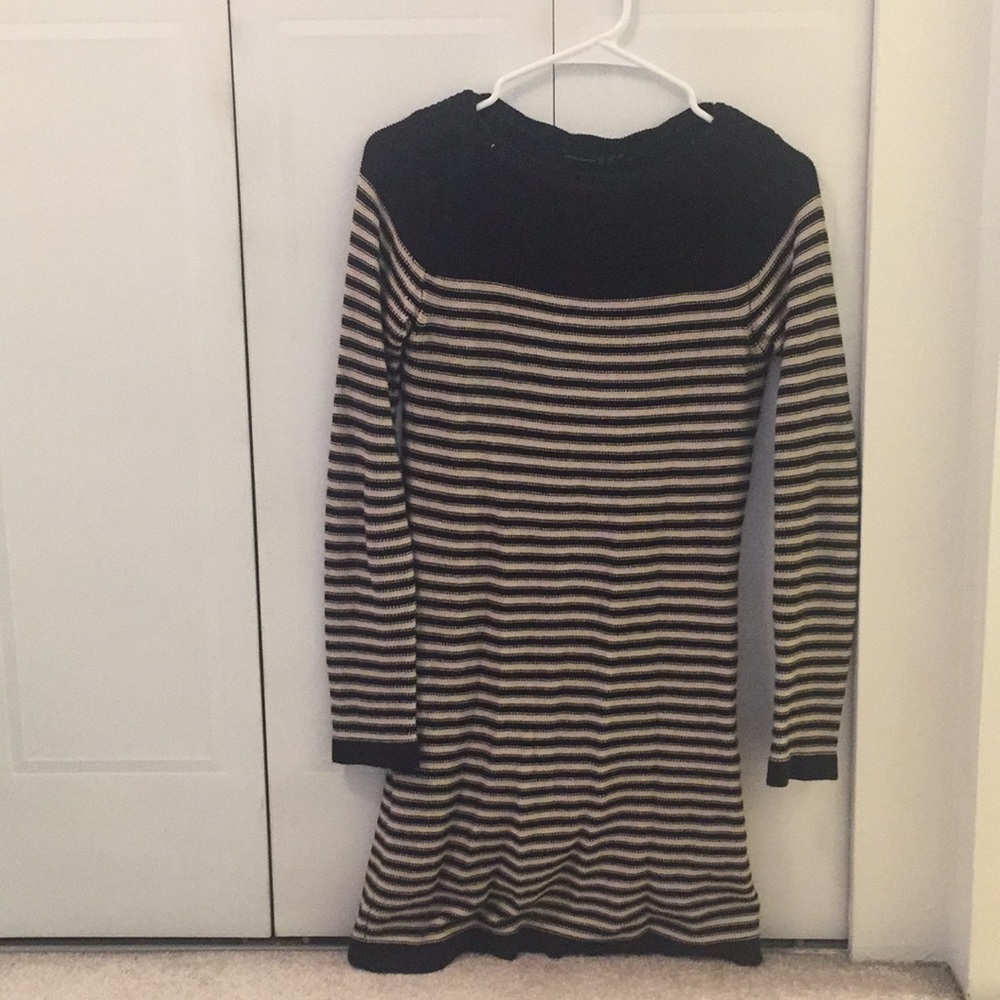 Black and white sweater dress